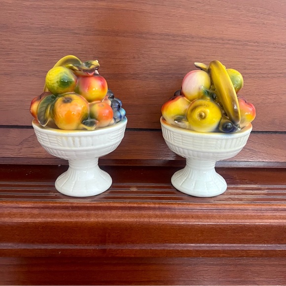 Vintage Capri by Arnart Colorful Fruit Ceramic Figurines 6” lovely MCM decor - Picture 2 of 9